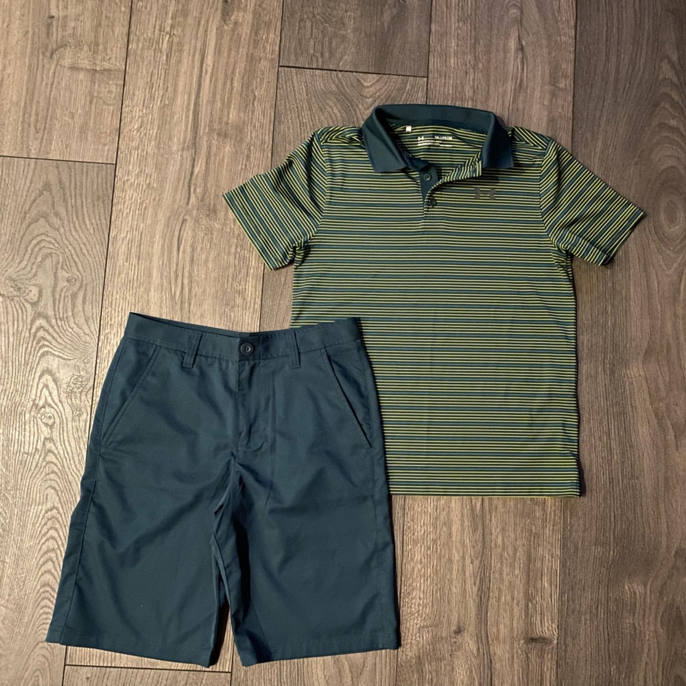 Boys UA polo and shorts
